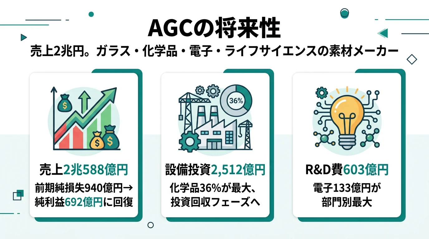 AGCの将来性｜投資回収フェーズに転換する素材企業の強みとリスク