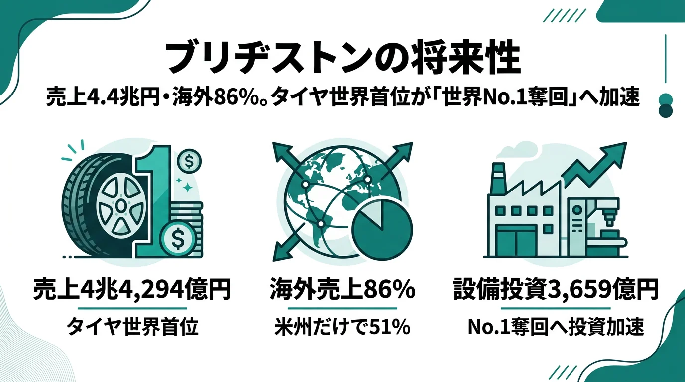 ブリヂストンの将来性｜世界No.1奪回戦略の強みとリスク