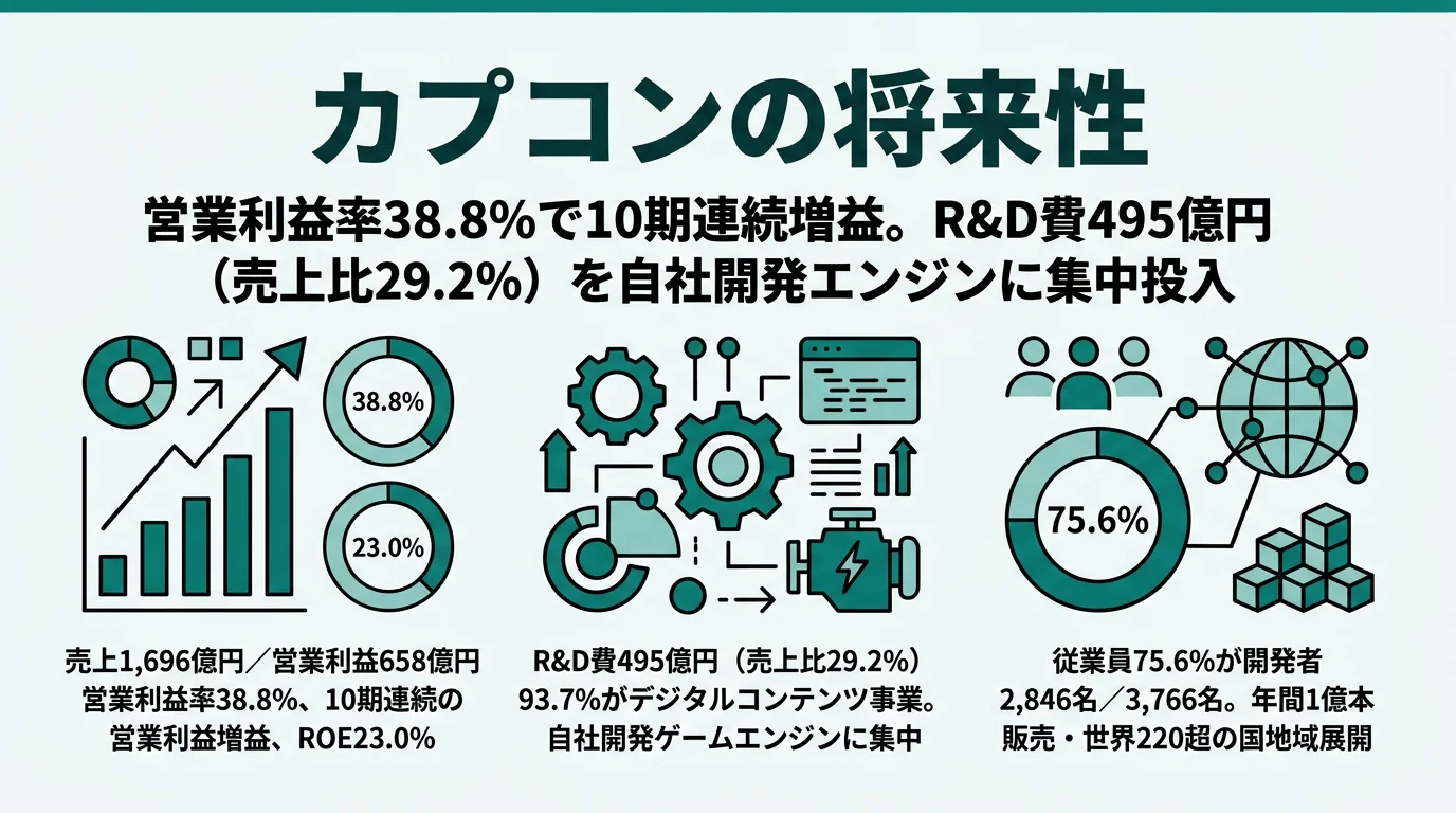 カプコンの将来性｜営業利益率38.8%の強みとリスク