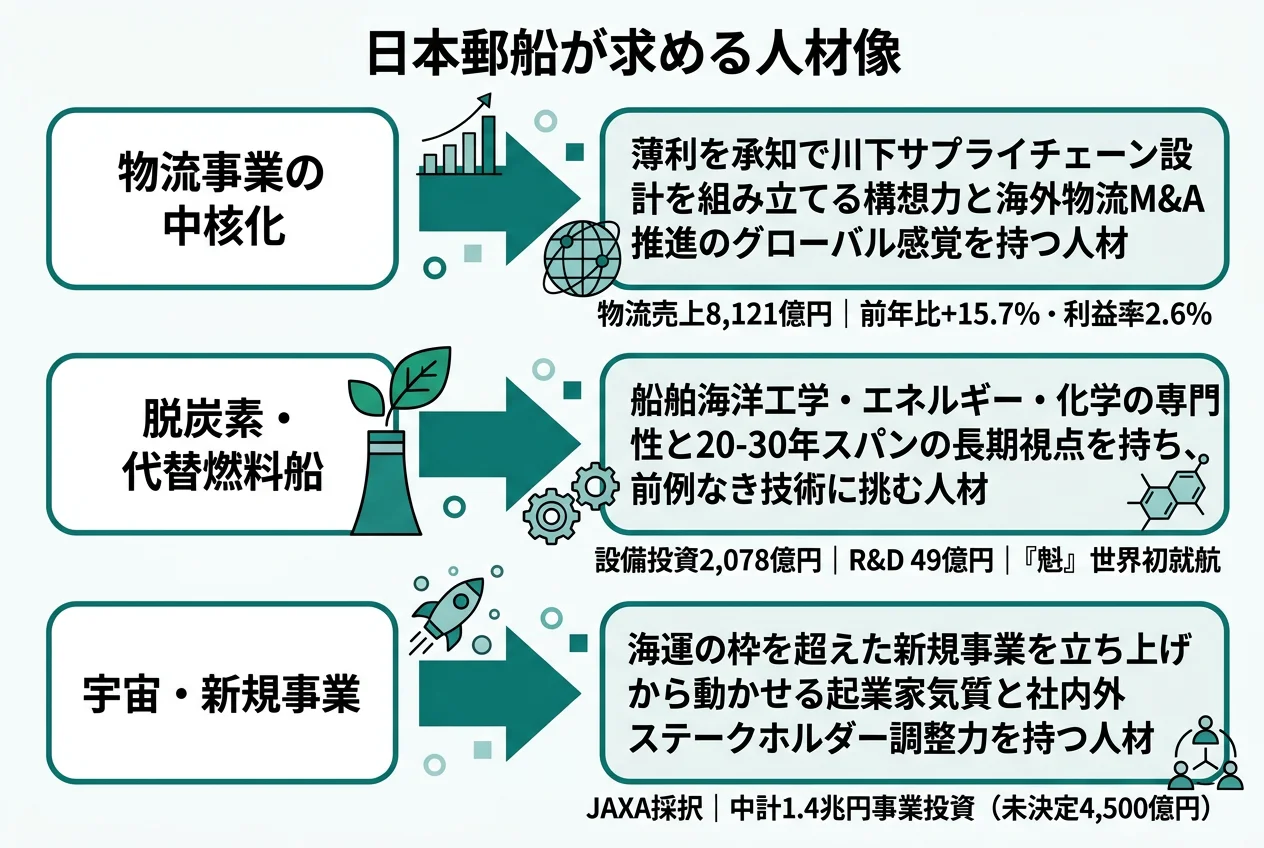 日本郵船が求める人材像
