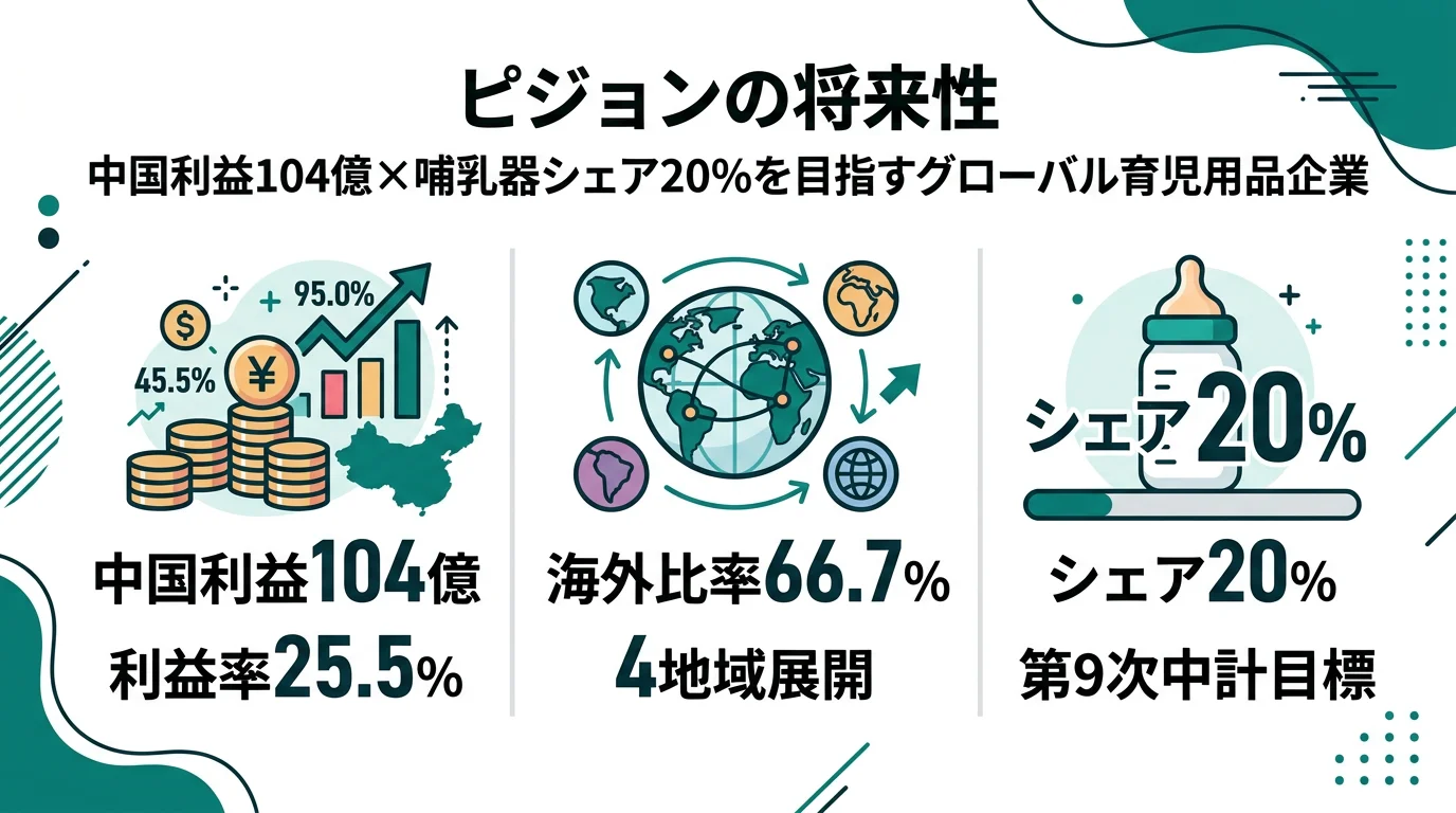 ピジョンの将来性｜中国利益104億×哺乳器シェア20%の強みとリスク