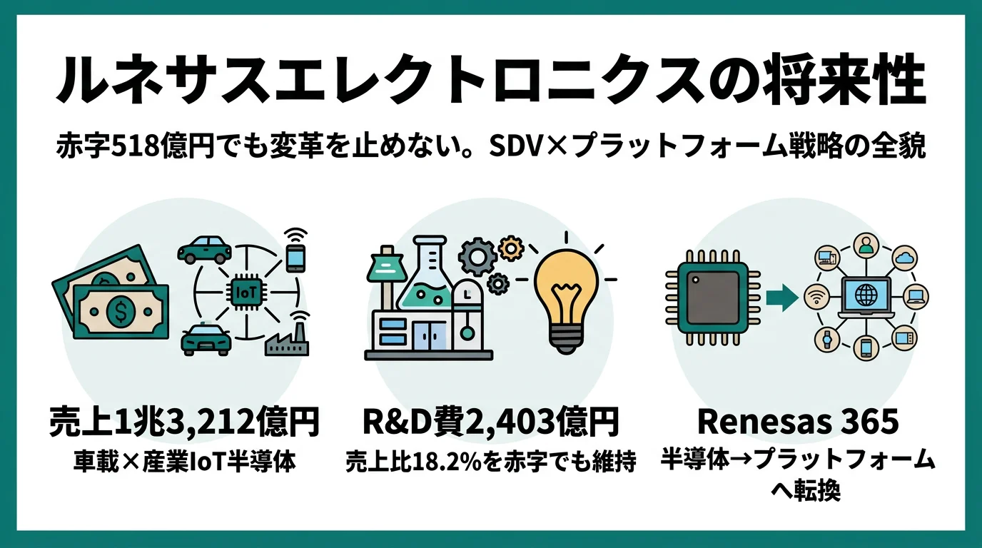 ルネサスの将来性｜赤字518億円でも変革を止めないSDV×プラットフォーム戦略とリスク