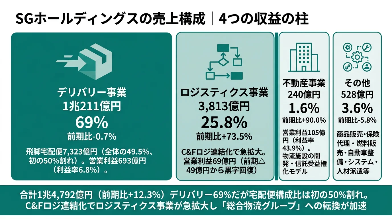 SGホールディングスの売上構成