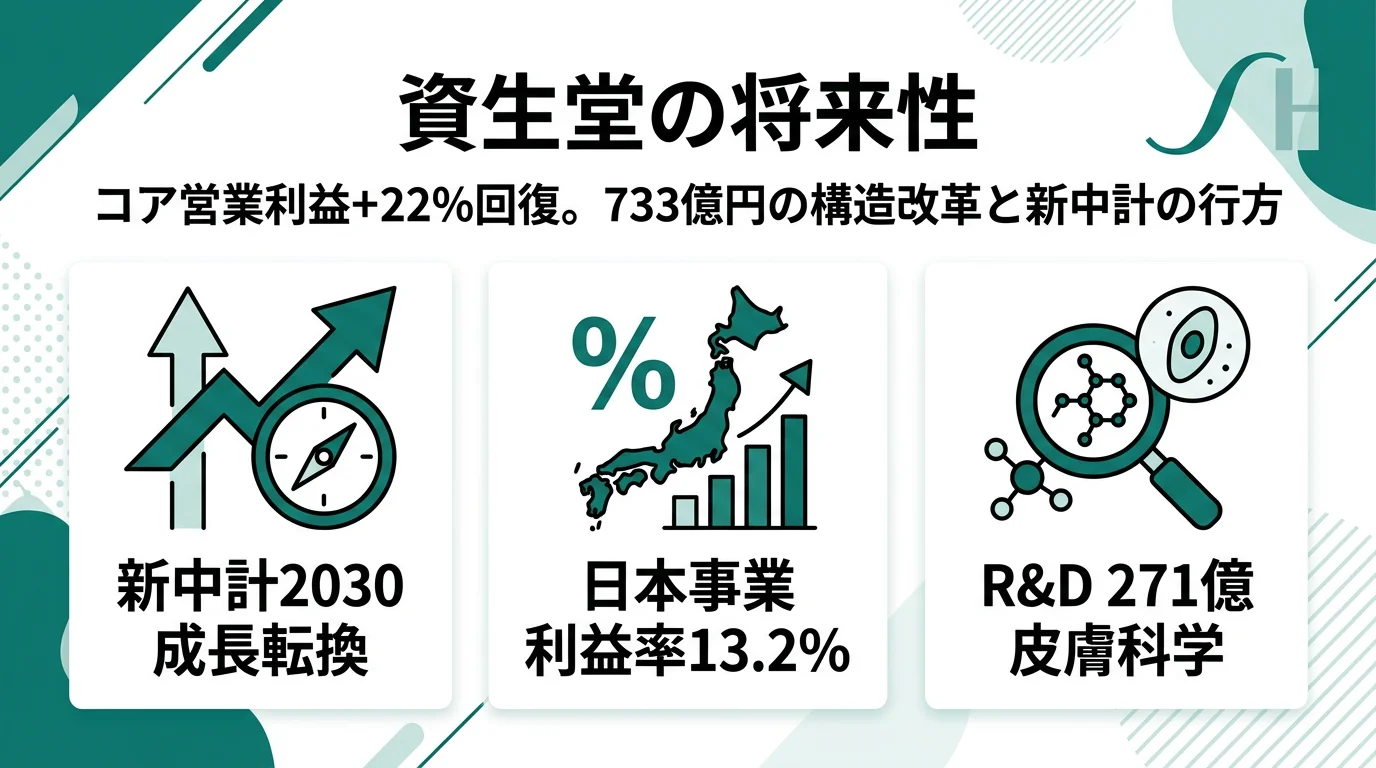 資生堂の将来性｜コア営業利益+22%回復の裏側とリスク