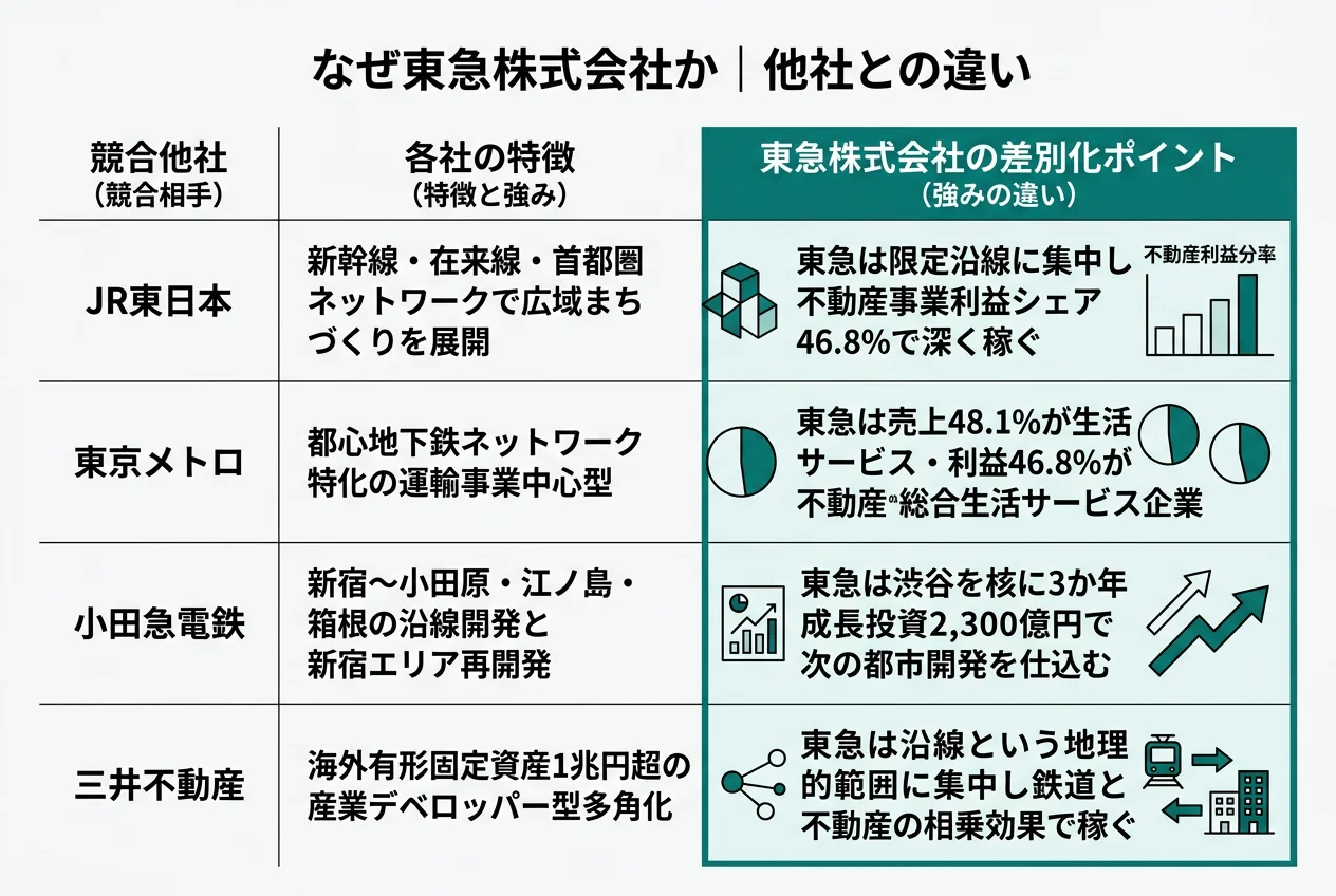 なぜ東急か｜他社との違い